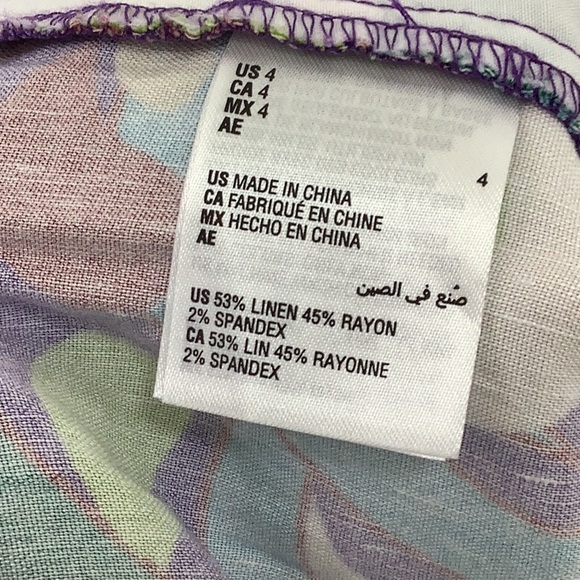 INC International Concepts Vibrant Wide-Leg Pants linen blend size 4 - Picture 10 of 11